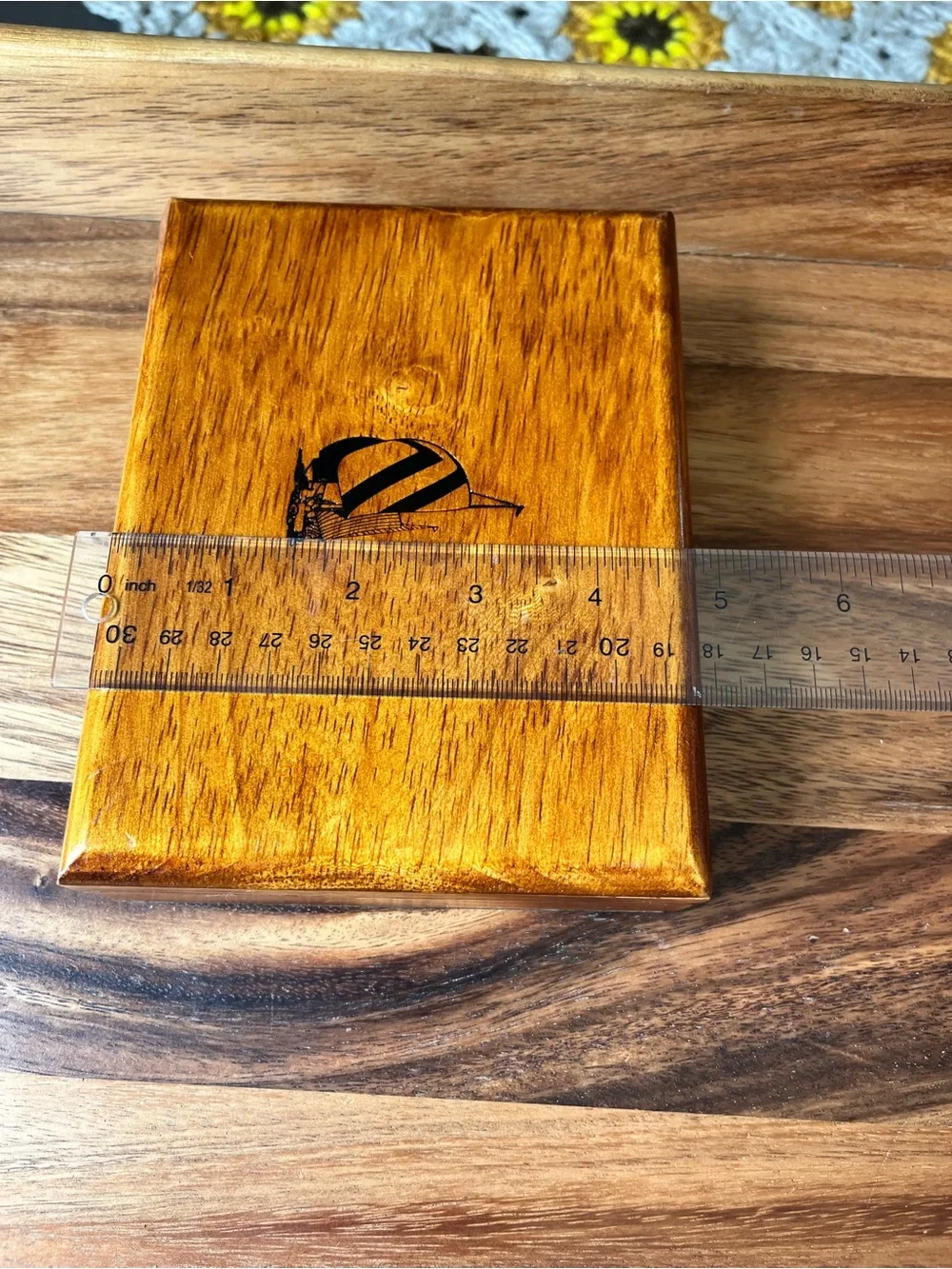 Nautica Blue Velvet-Lined Wooden Keepsake Box